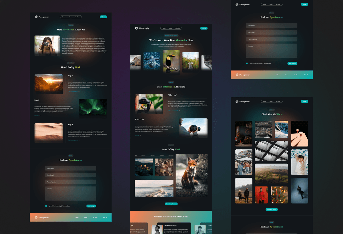 Portfolio and booking UI